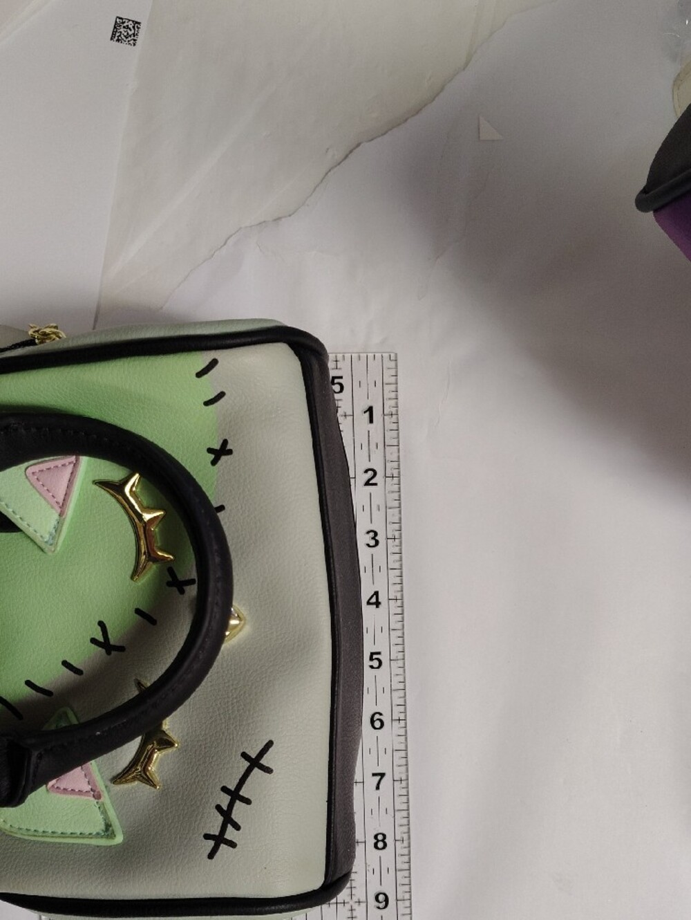 Betsey Johnson Mint Green and White Cat Face Mini Satchel - Picture 3 of 5